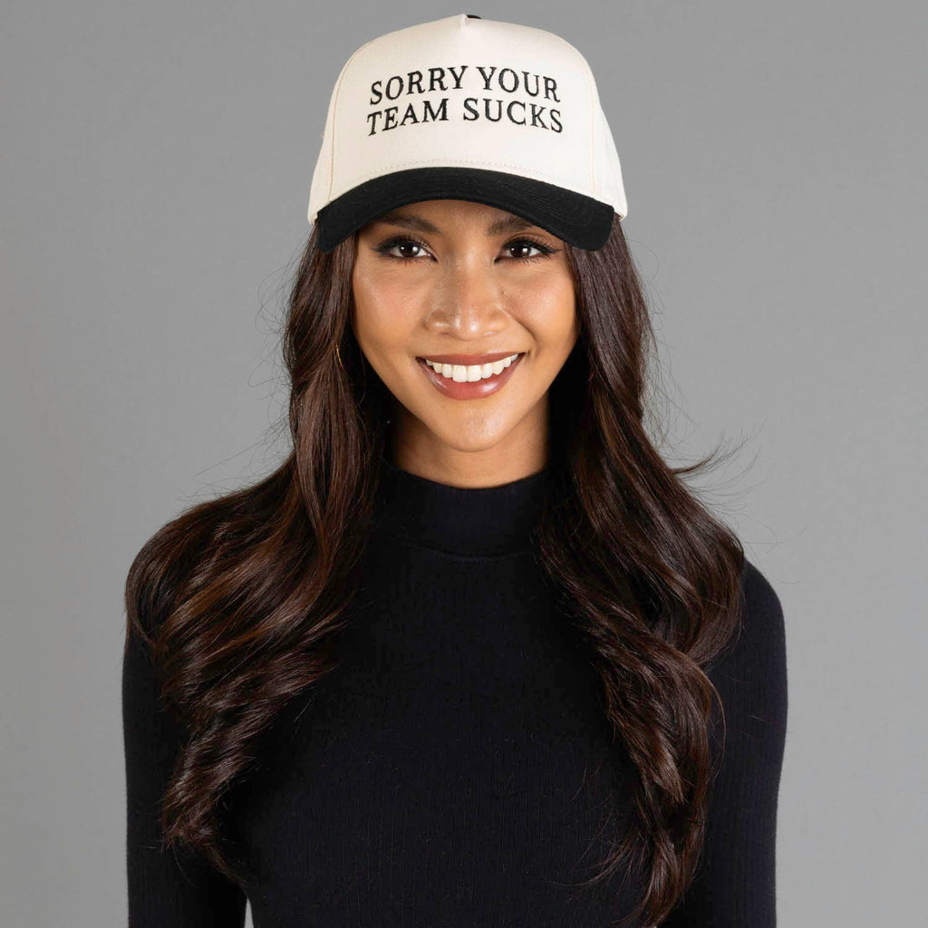 Sorry Your Team Sucks Tan & Black Two-Toned Trucker Hat