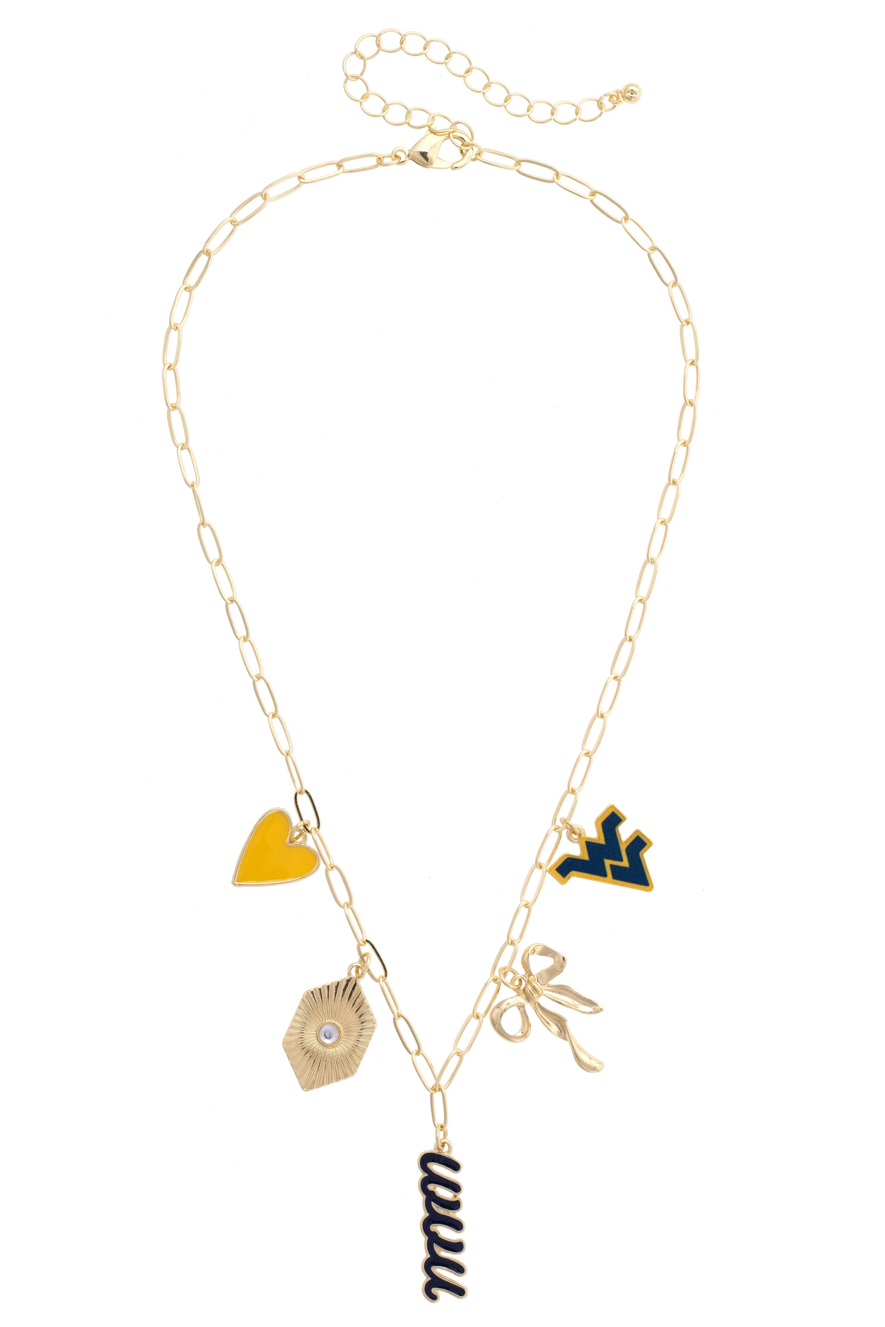 West Virginia Mountaineers Paper Clip Charm Necklace