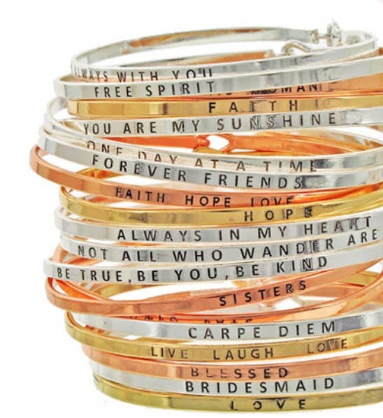 FUCK_3mm Inspired Message Brass Bangle