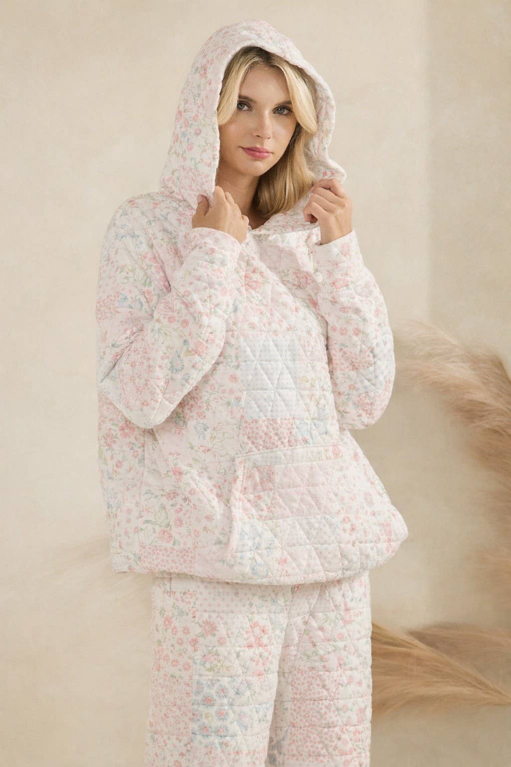 Floral textured oversized Hoodie