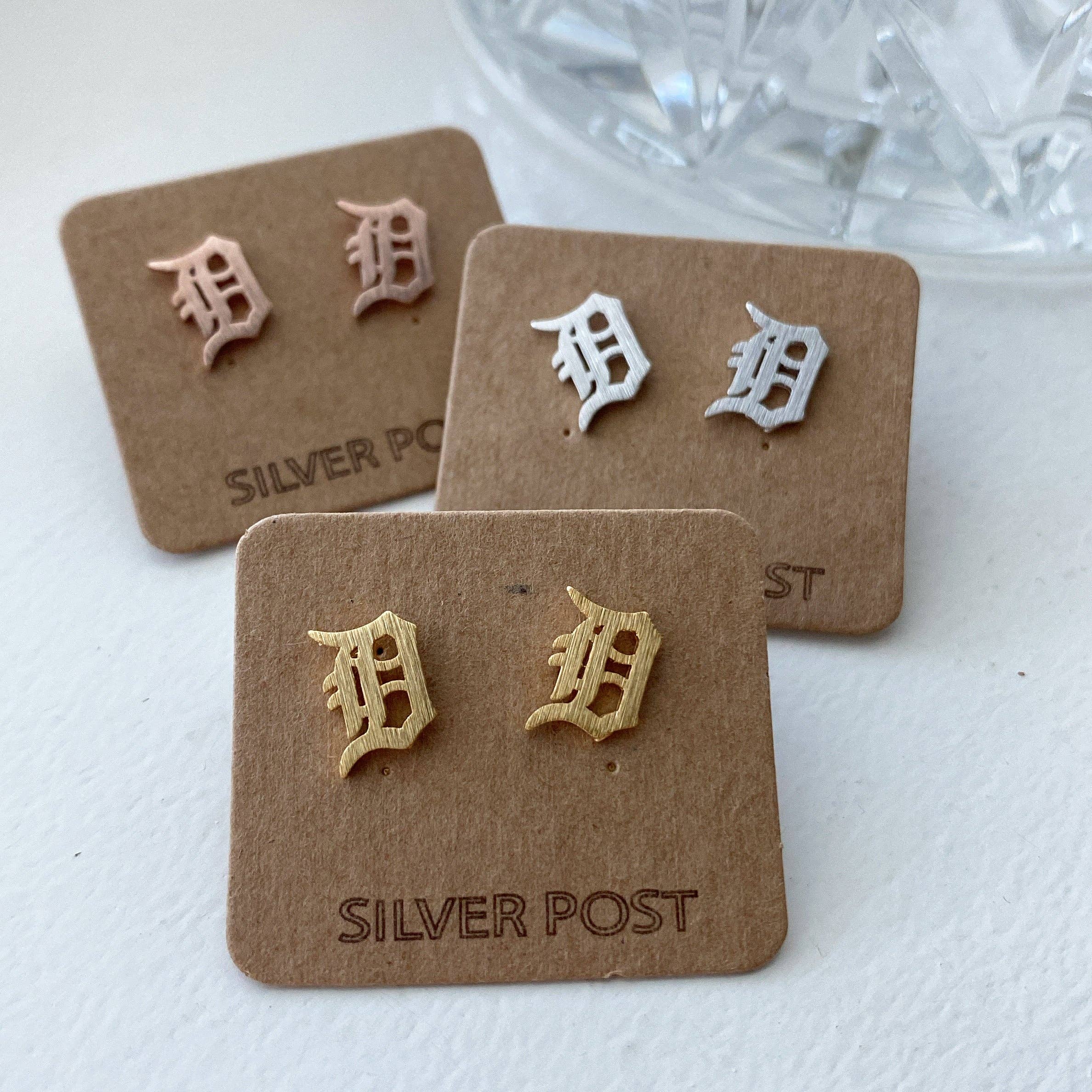Detroit 'D' Earrings
