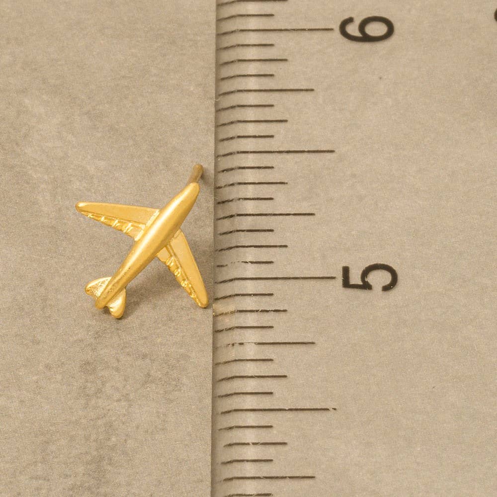 Airplane Stud Earrings- silver