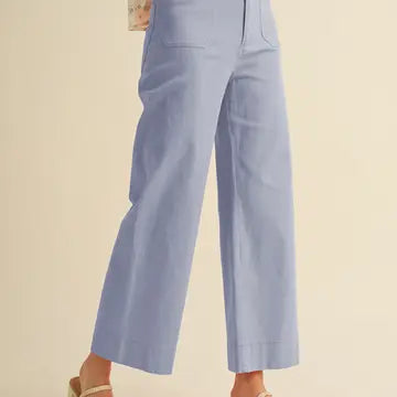 High Waist Cropped Wide Leg Pants