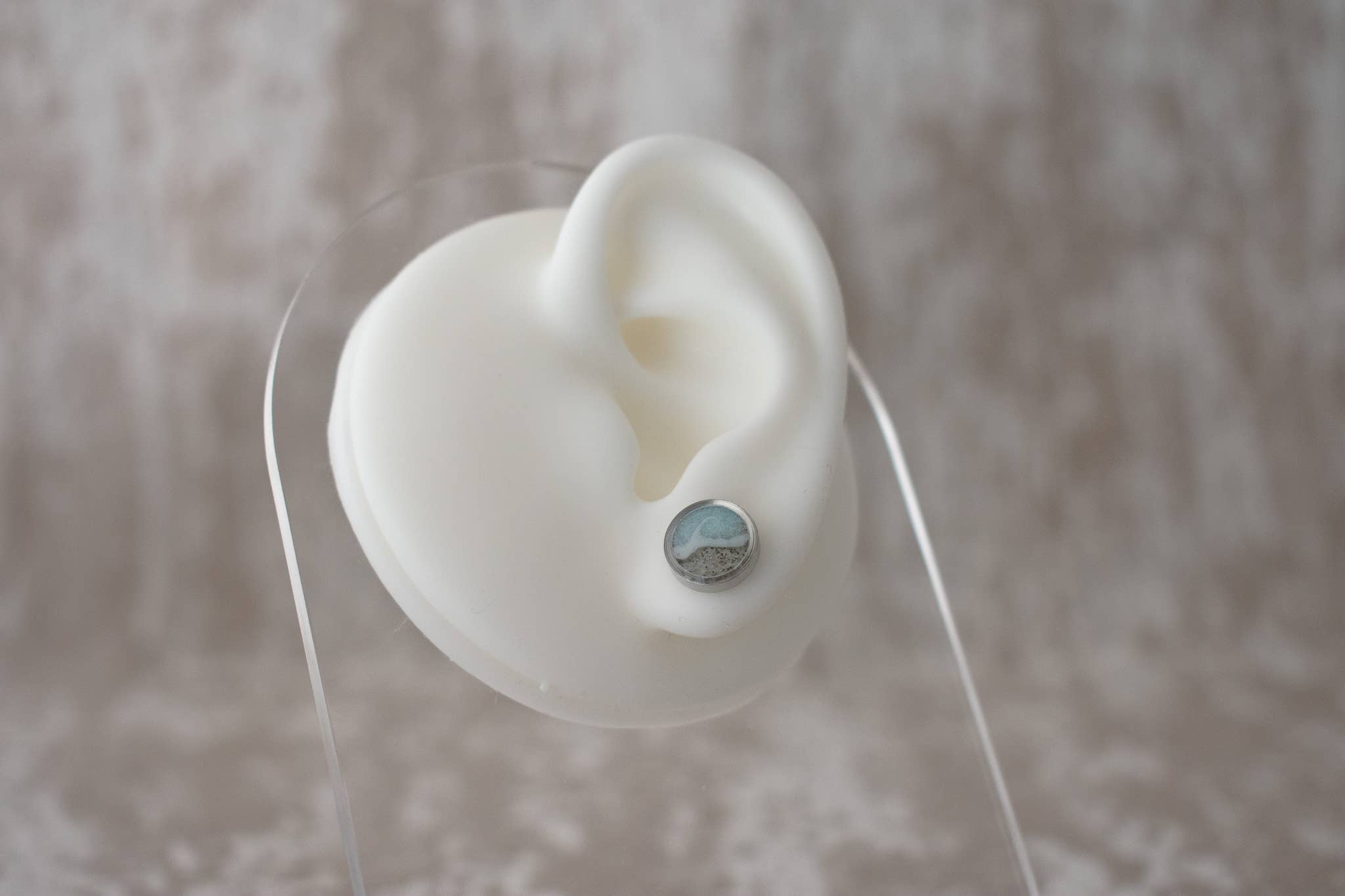 Light Blue Wave Stud | Custom Sand Earring