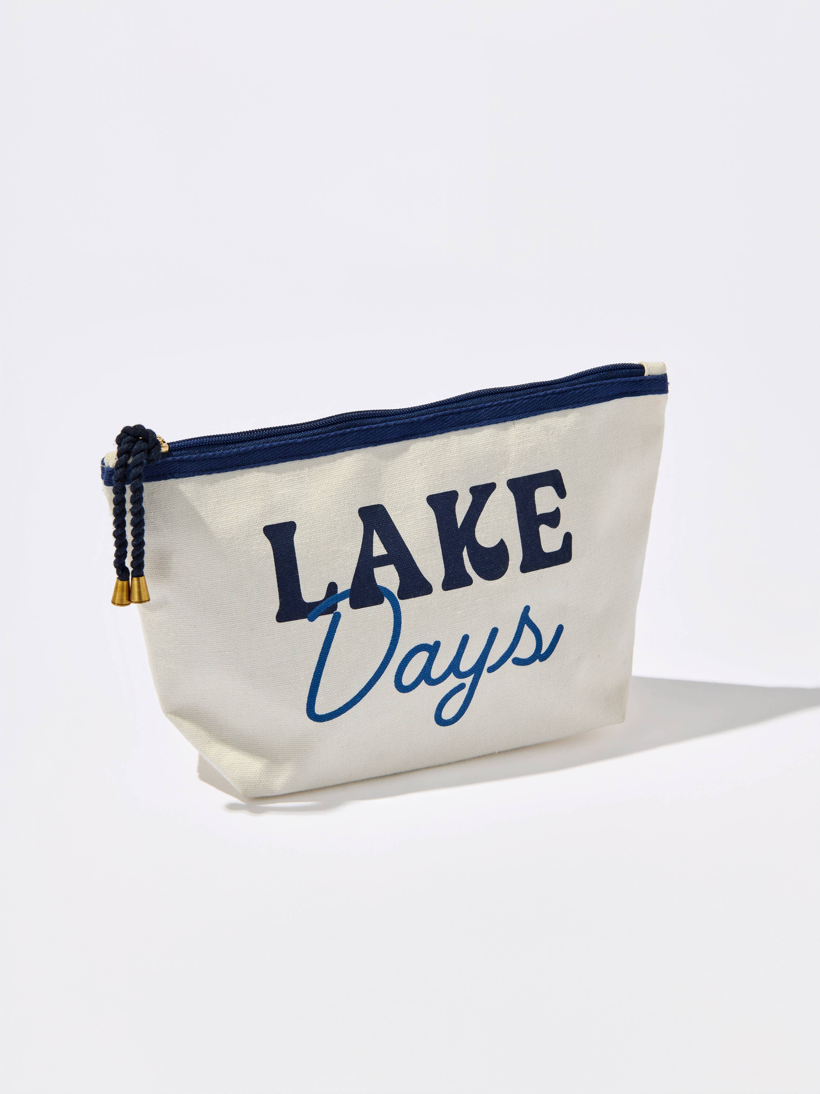"LAKE DAYS" ZIP POUCH,IVORY