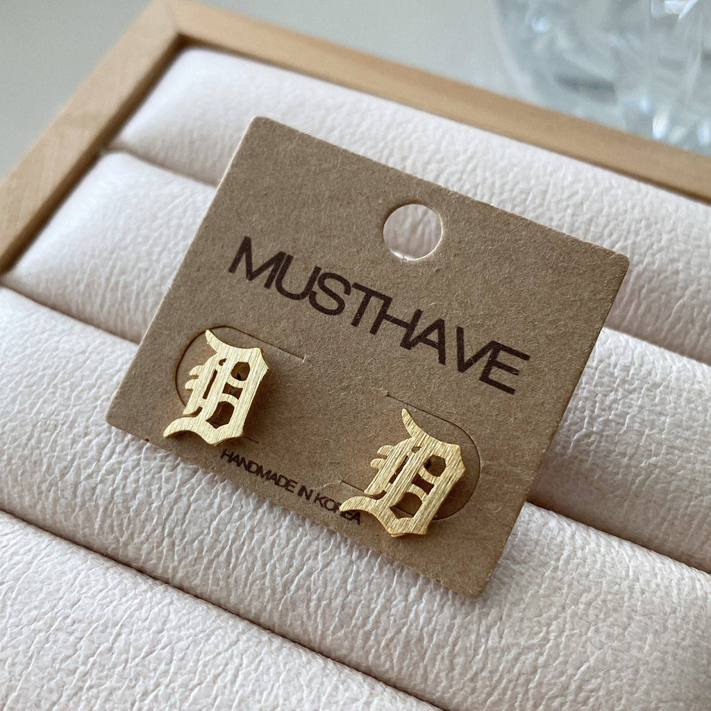 Detroit 'D' Earrings