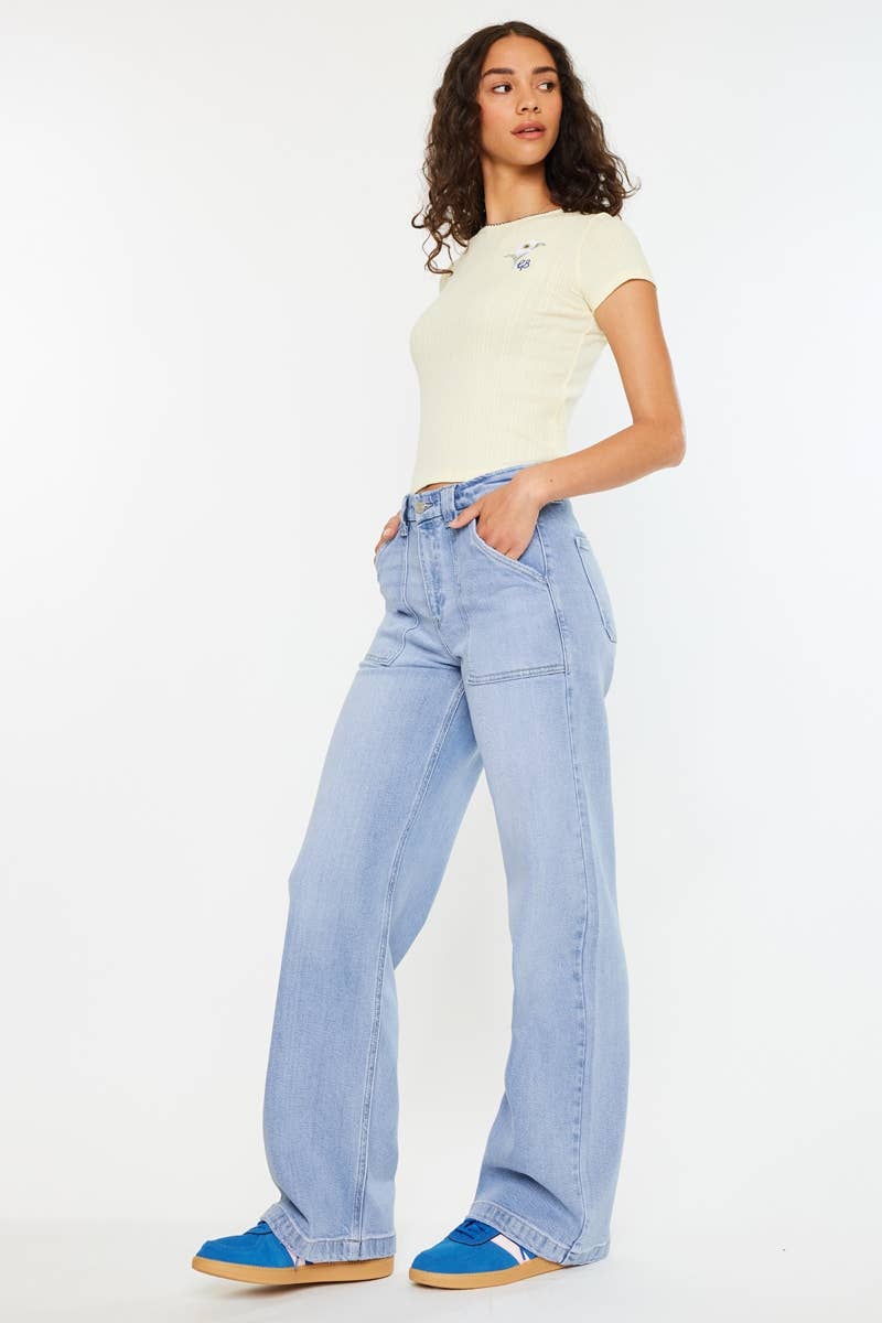 Kan Can- OPEN PACK HIGH RISE WIDE LEG JEANS