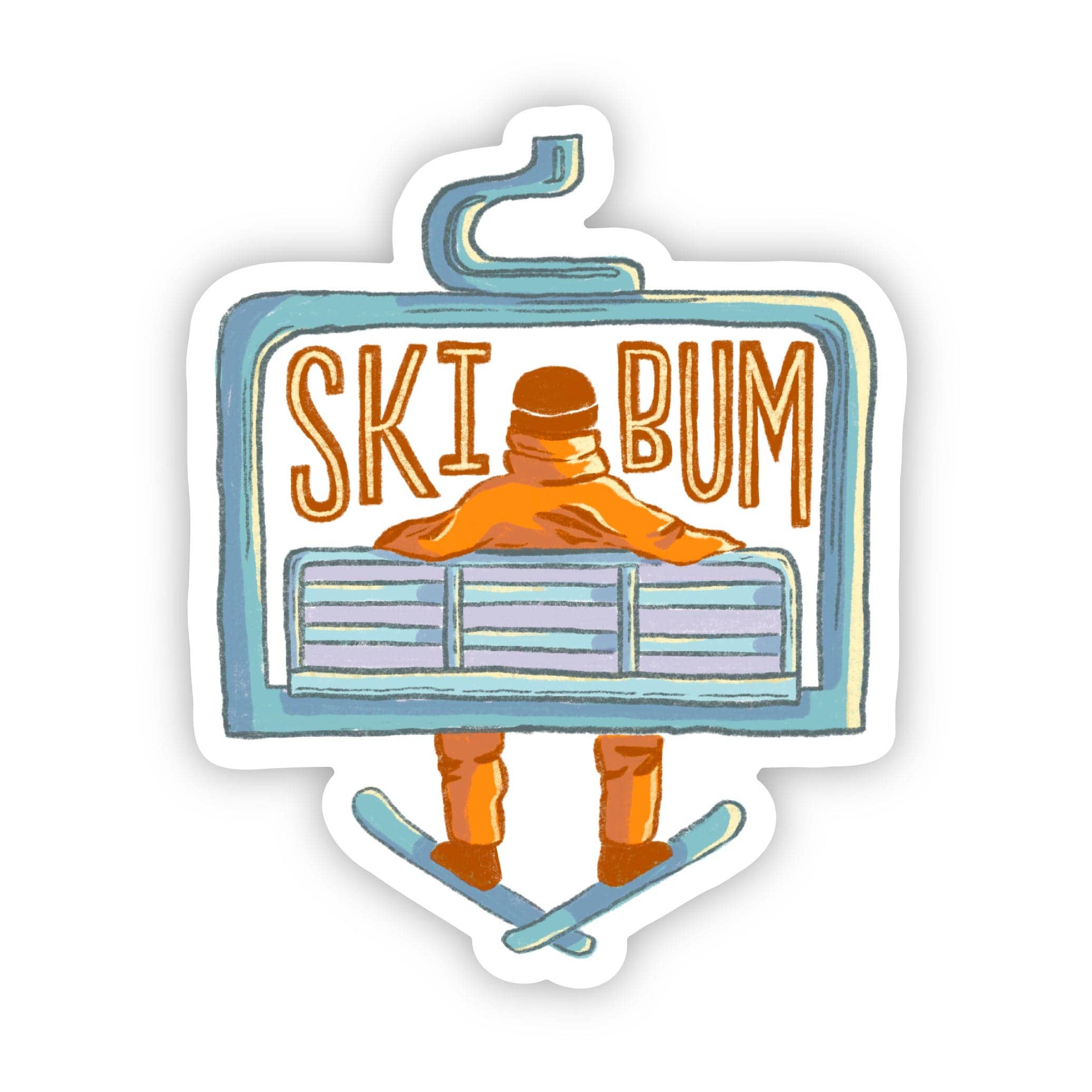 Ski Bum Winter Chairlift Sticker
