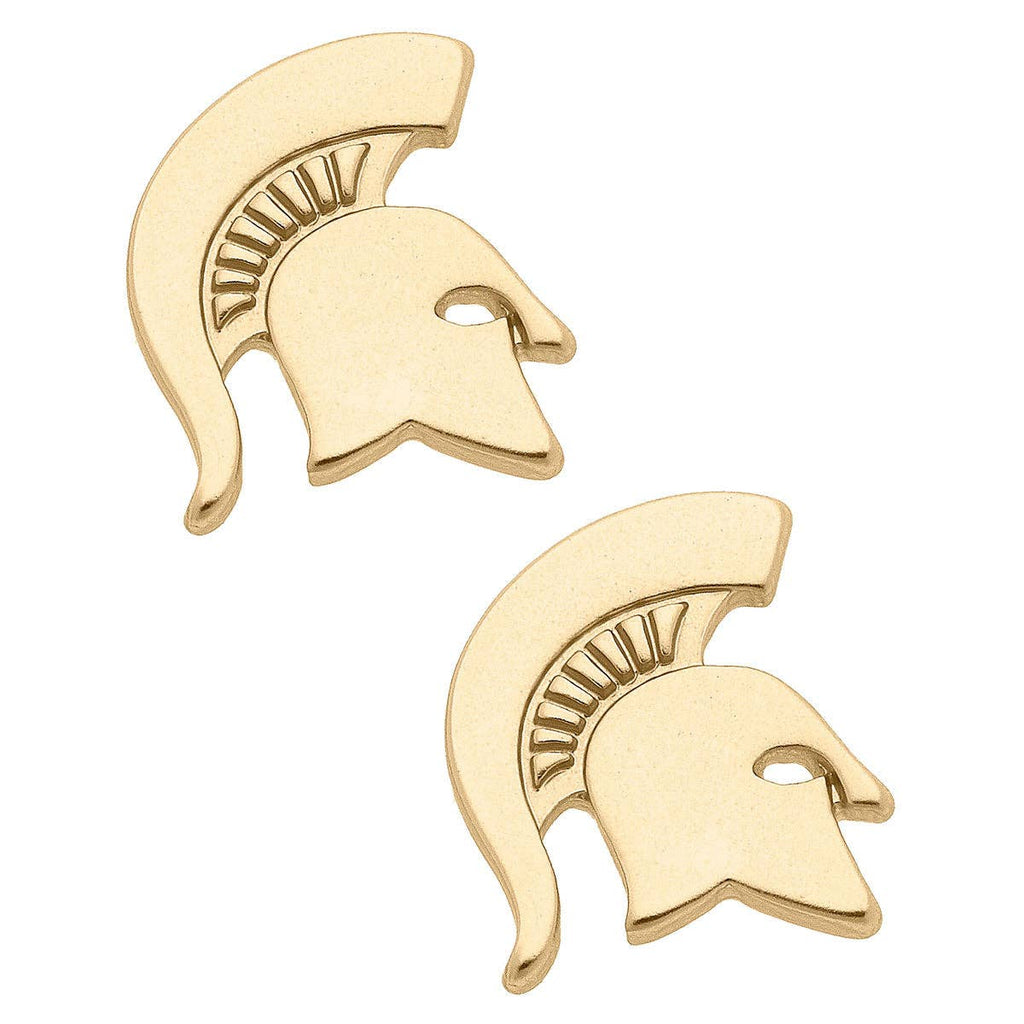 Michigan State Spartans 24K Gold Plated Stud Earrings