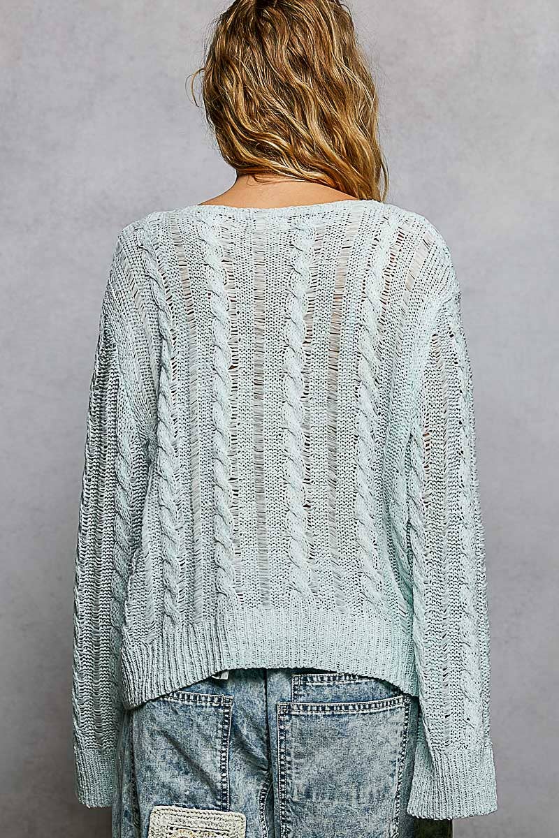 Lightweight Cable Knit Summer Sweater Top
