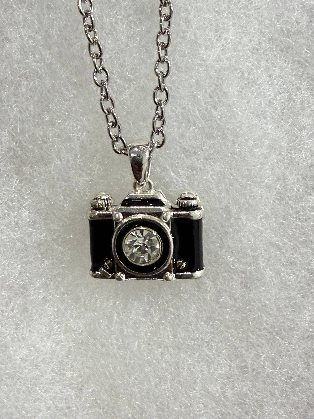 Crystal Lens Photo Camera Pendant Necklace
