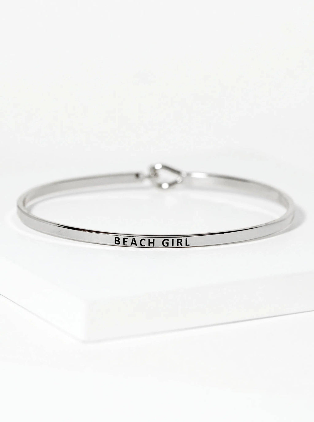 Beach Girl Engraved Inspirational Bangle Bracelet