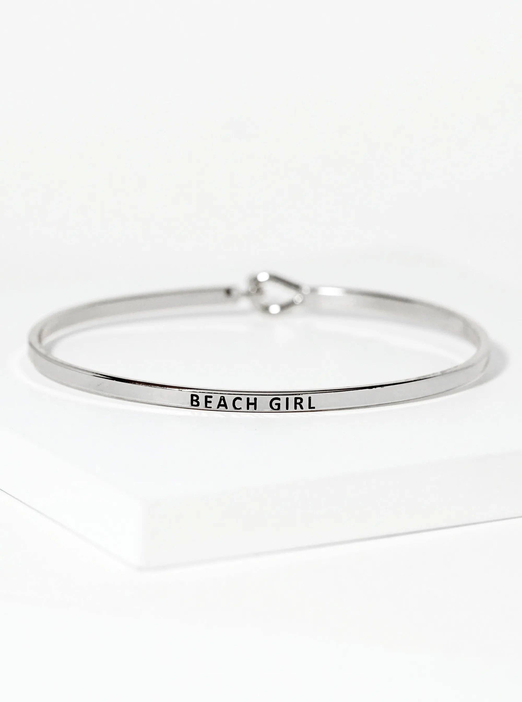 Beach Girl Engraved Inspirational Bangle Bracelet