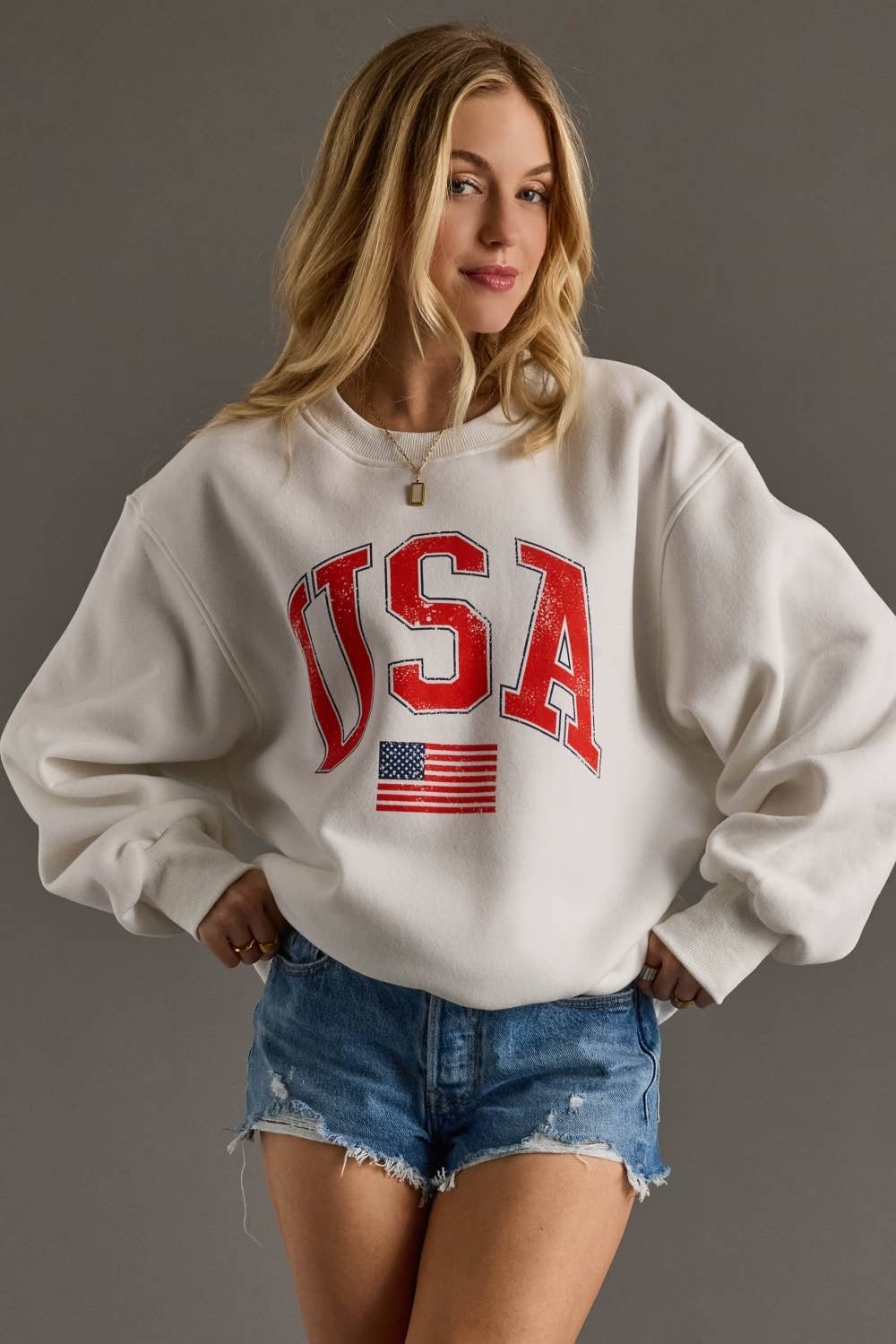 White USA Sweatshirt