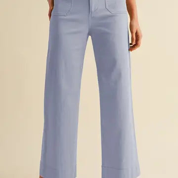 High Waist Cropped Wide Leg Pants
