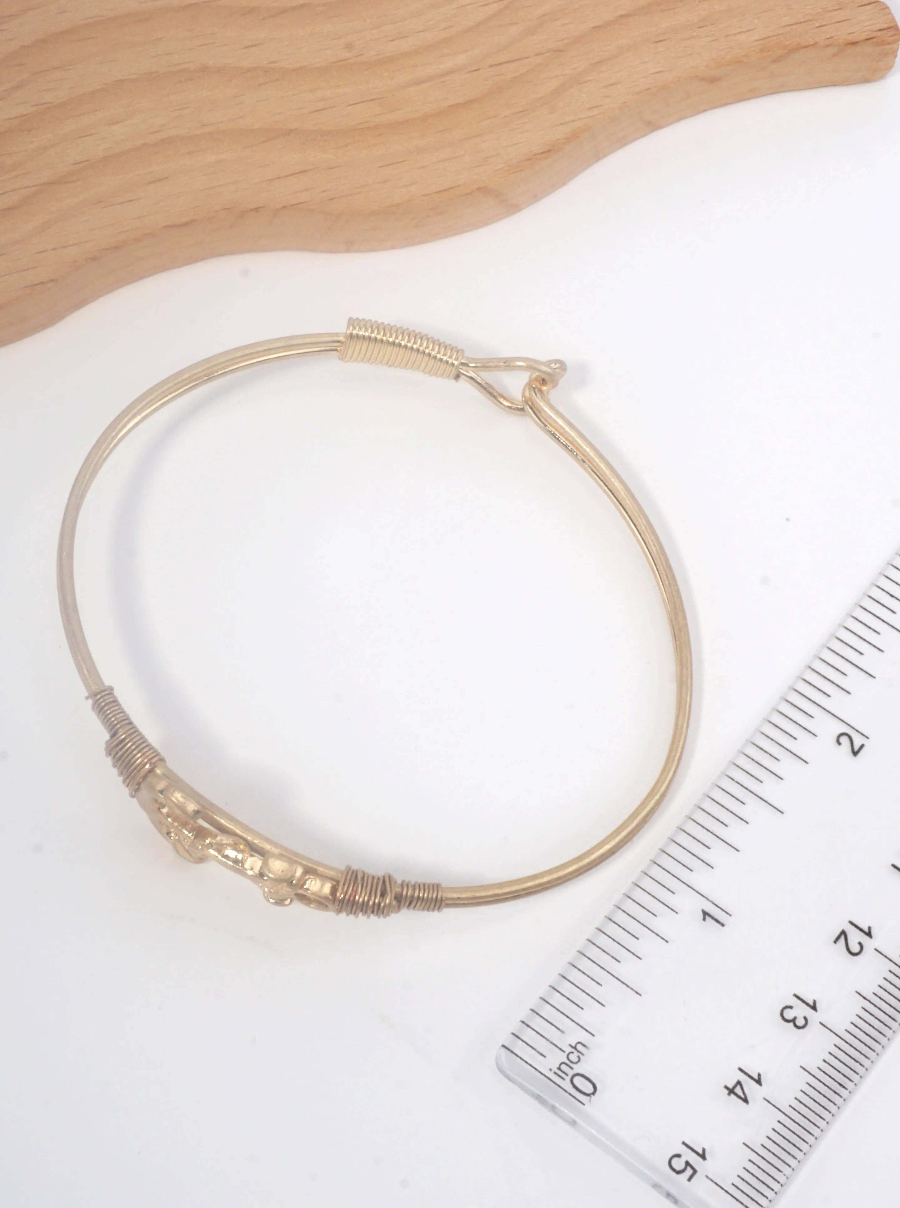 Hammered Anchor Hook Closure Cuff Bracelet