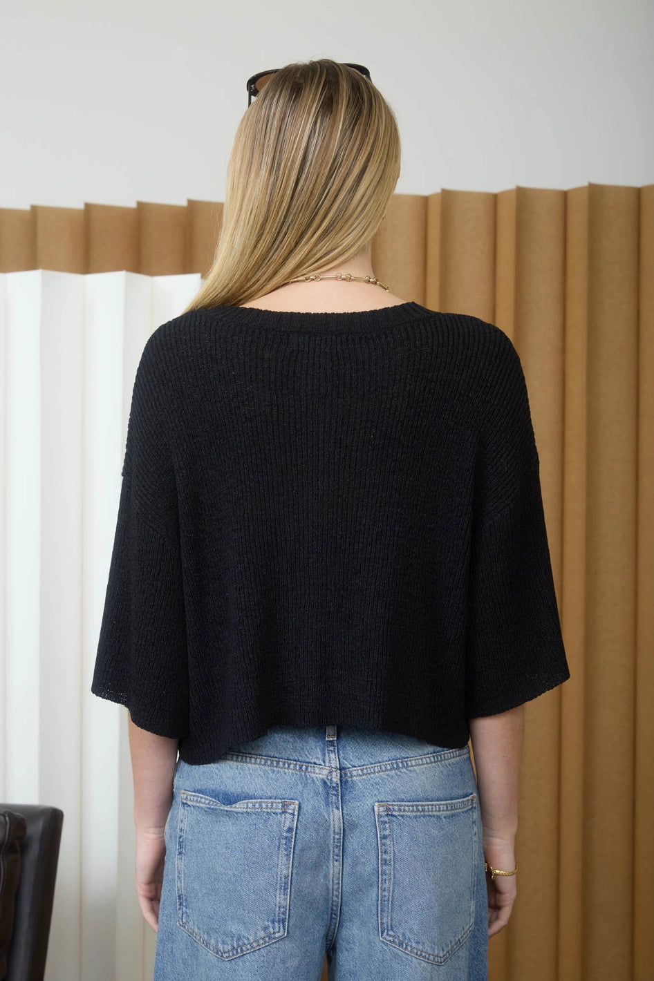 Boxy Short Sleeve Button Down Knit Cardigan