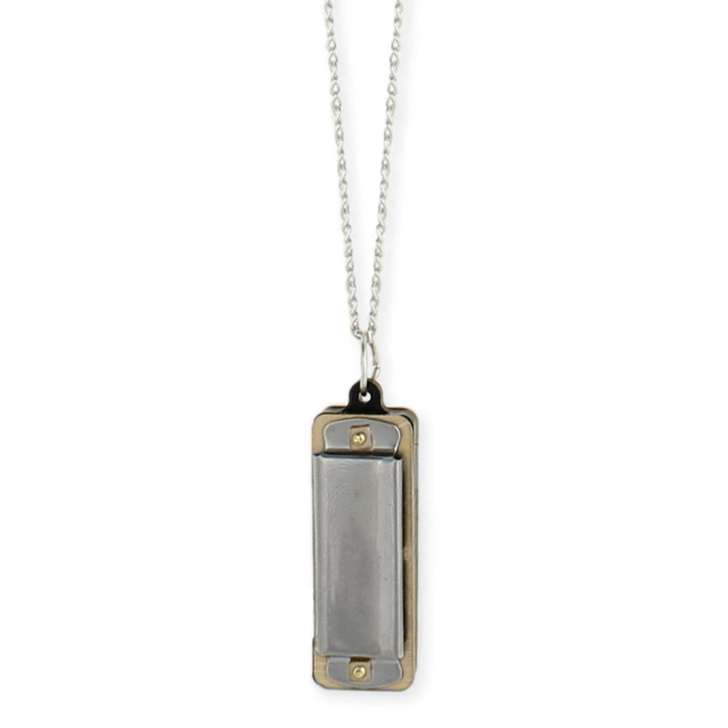 Silver Harmonica Necklace