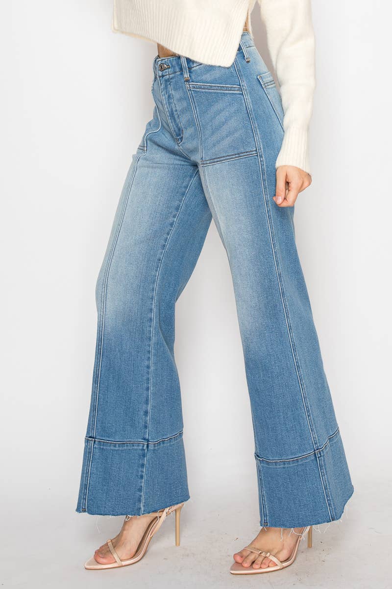 ECO FRIENDLY FABRIC TUMMY CONTROL PALAZZO JEANS