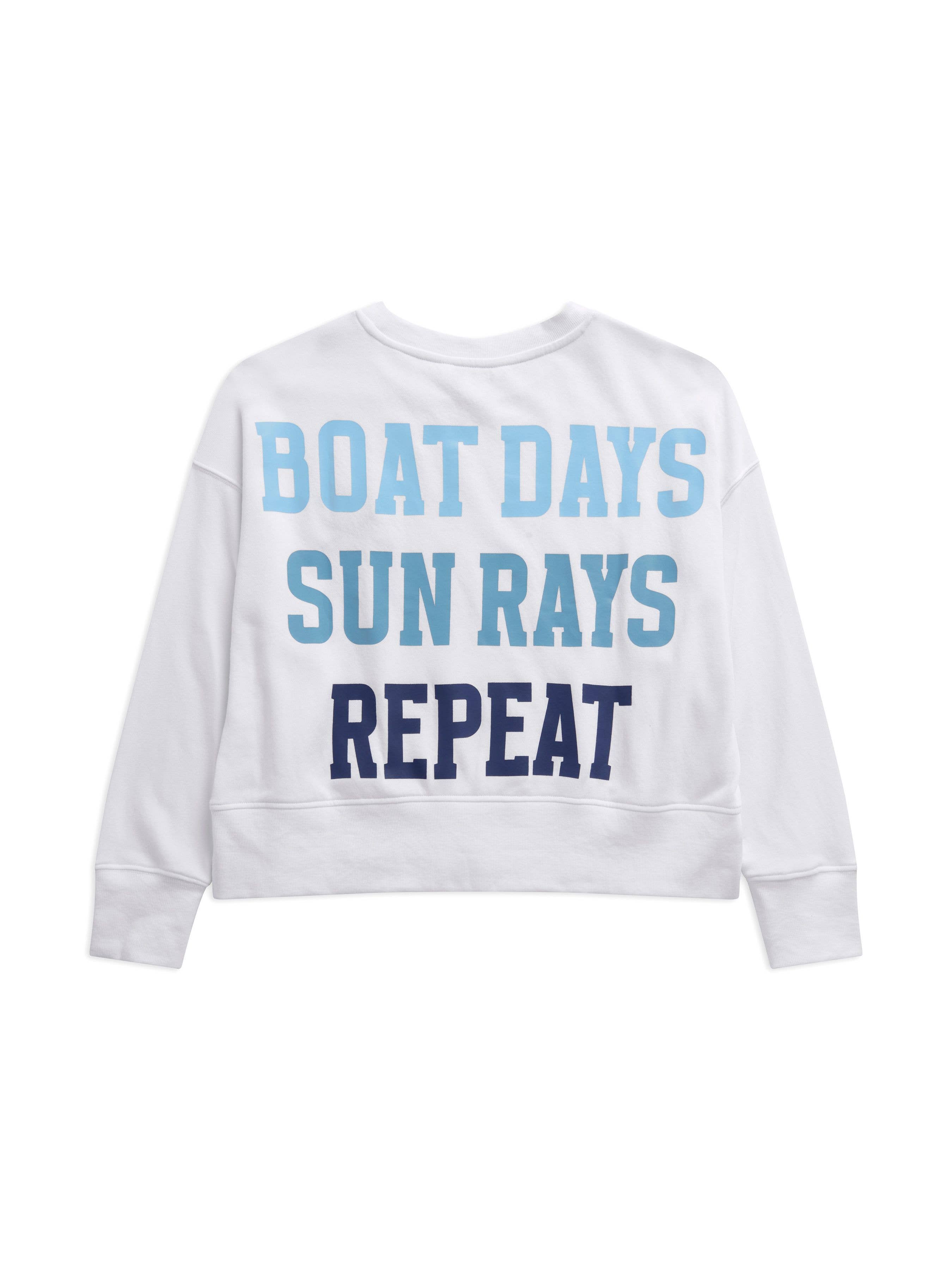 "BOAT DAYS, SUNRAYS, REPEAT" RELAXED SWEATSHIRT"