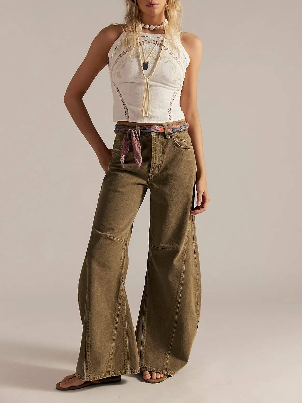 Retro Style Old School Slouchy Flared Puddle Jeans