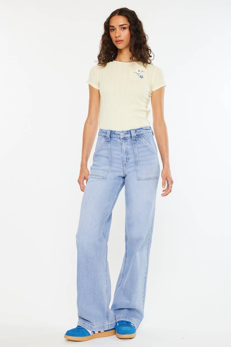 Kan Can- OPEN PACK HIGH RISE WIDE LEG JEANS