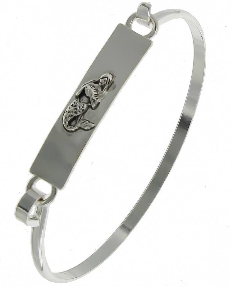 Mermaid Embossed Rectangle Casting Bangle
