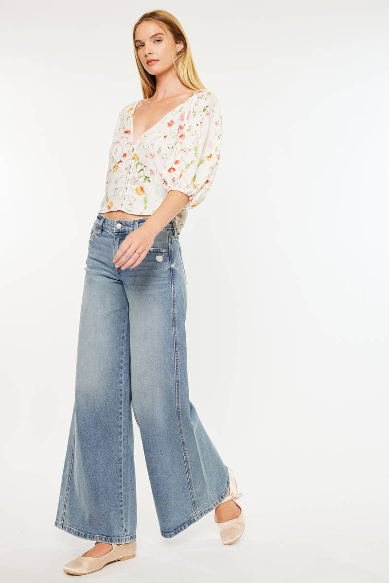 Kan Can -MID RISE SUPER WIDE JEANS