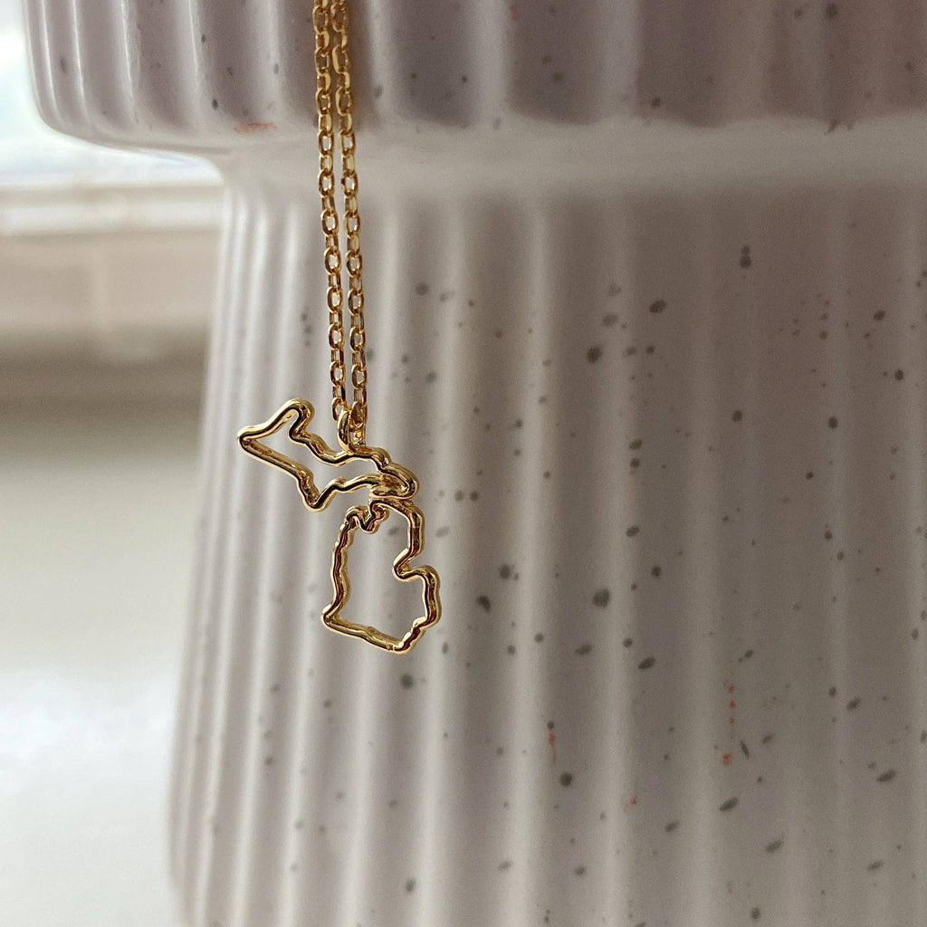 Michigan State Cutout Necklace