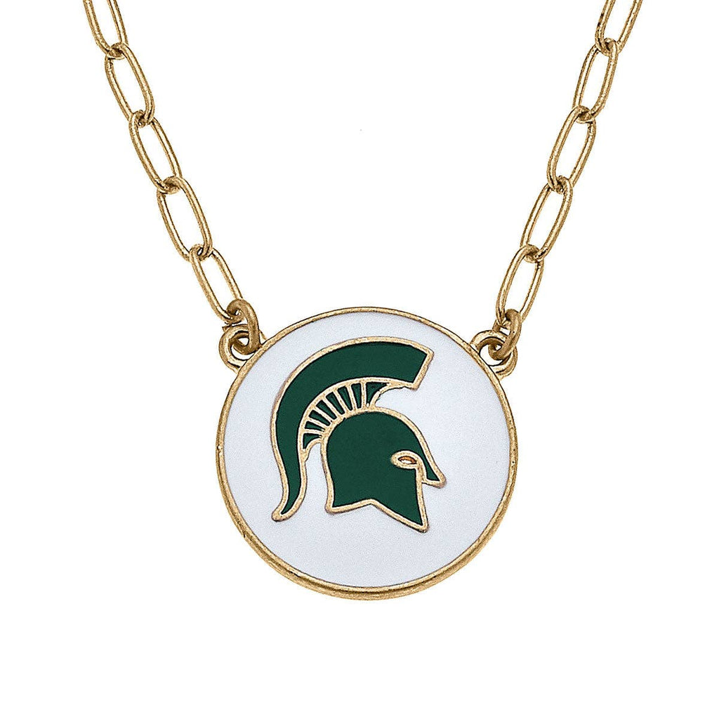 Michigan State Spartans Enamel Disc Pendant Necklace
