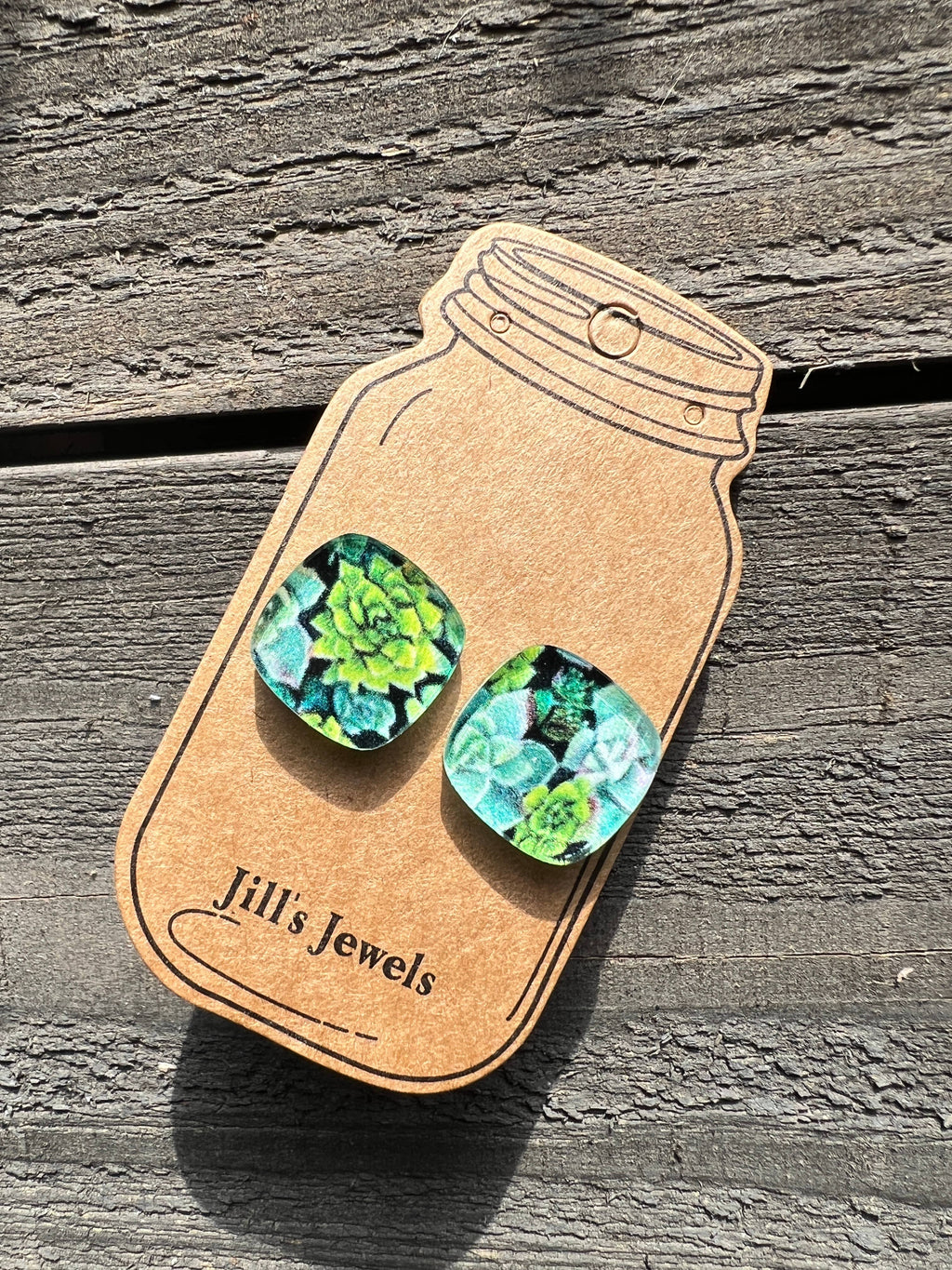 Succulent  acrylic Stud Earring's For Plant Lovers