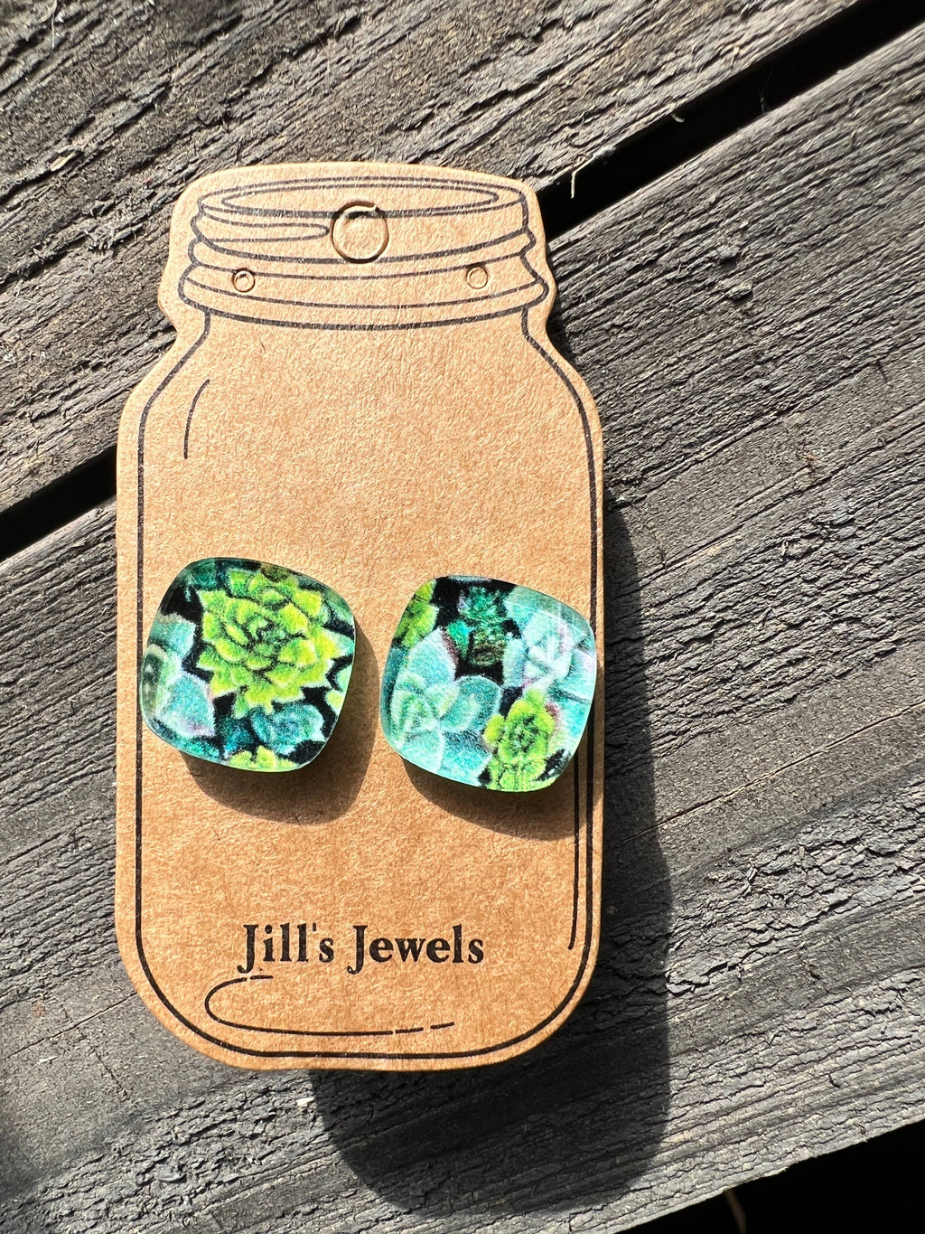 Succulent  acrylic Stud Earring's For Plant Lovers