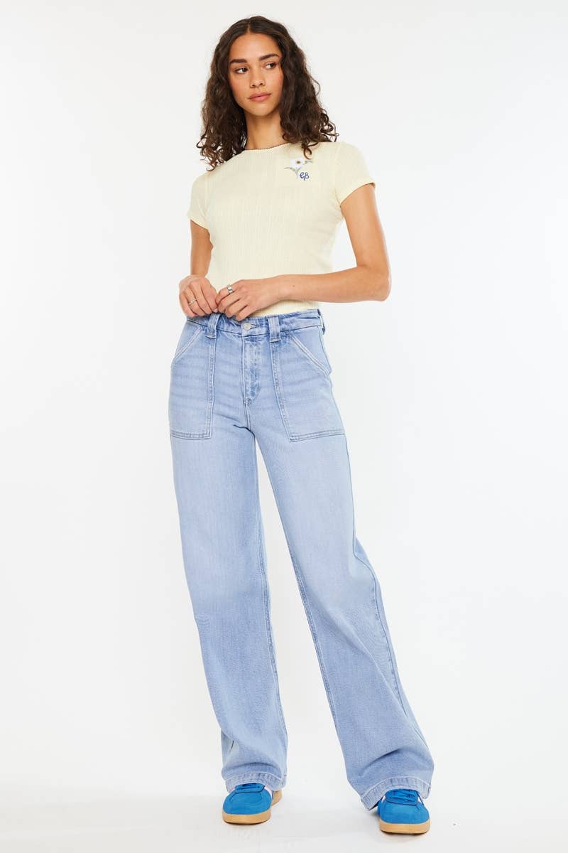 Kan Can- OPEN PACK HIGH RISE WIDE LEG JEANS