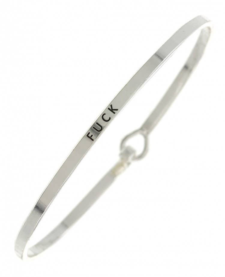 FUCK_3mm Inspired Message Brass Bangle