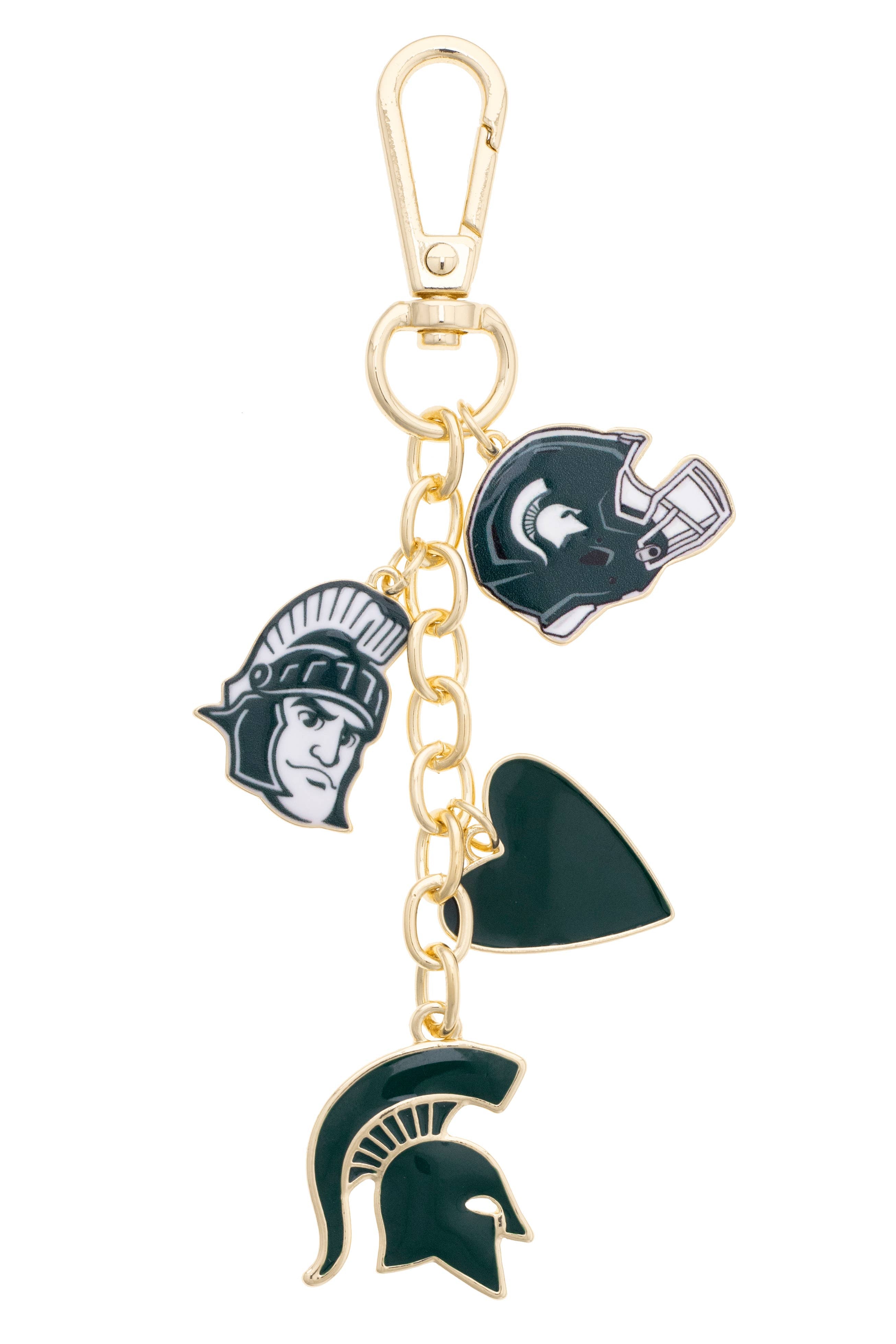 Michigan State Spartans Heart Cluster Bag Charm