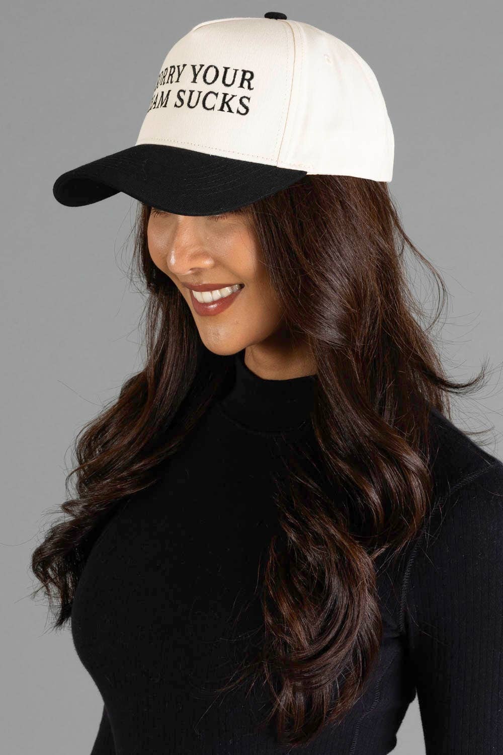Sorry Your Team Sucks Tan & Black Two-Toned Trucker Hat