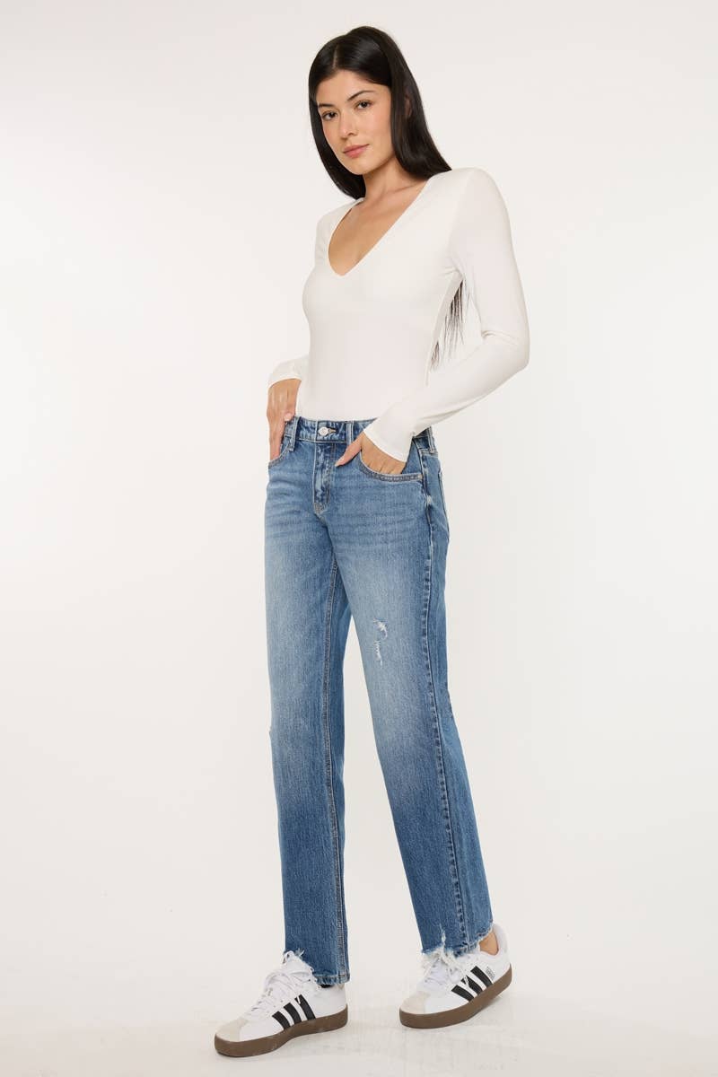KanCan MID RISE TRUE STRAIGHT JEANS