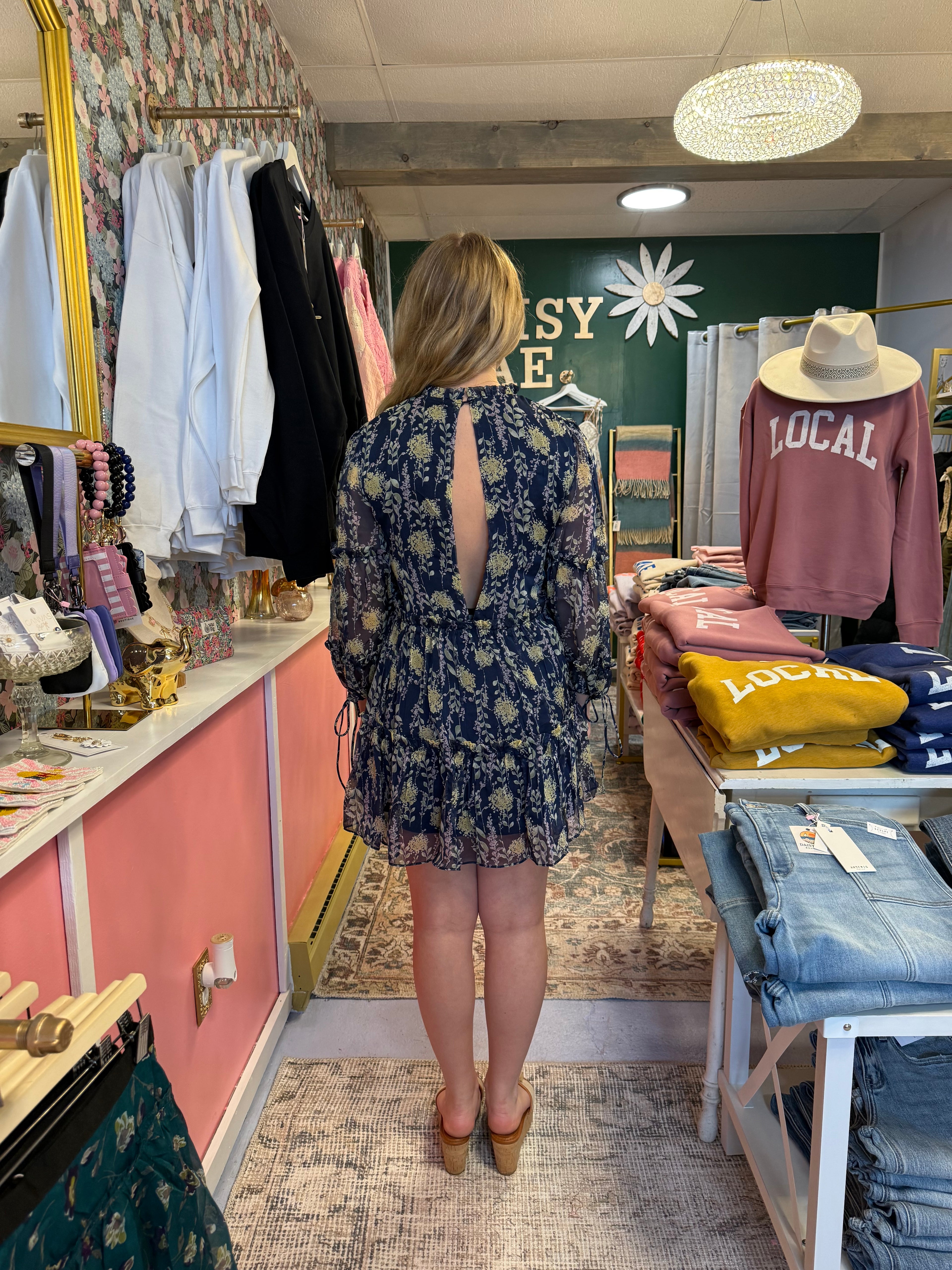 FLORAL TIERED MIDI DRESS