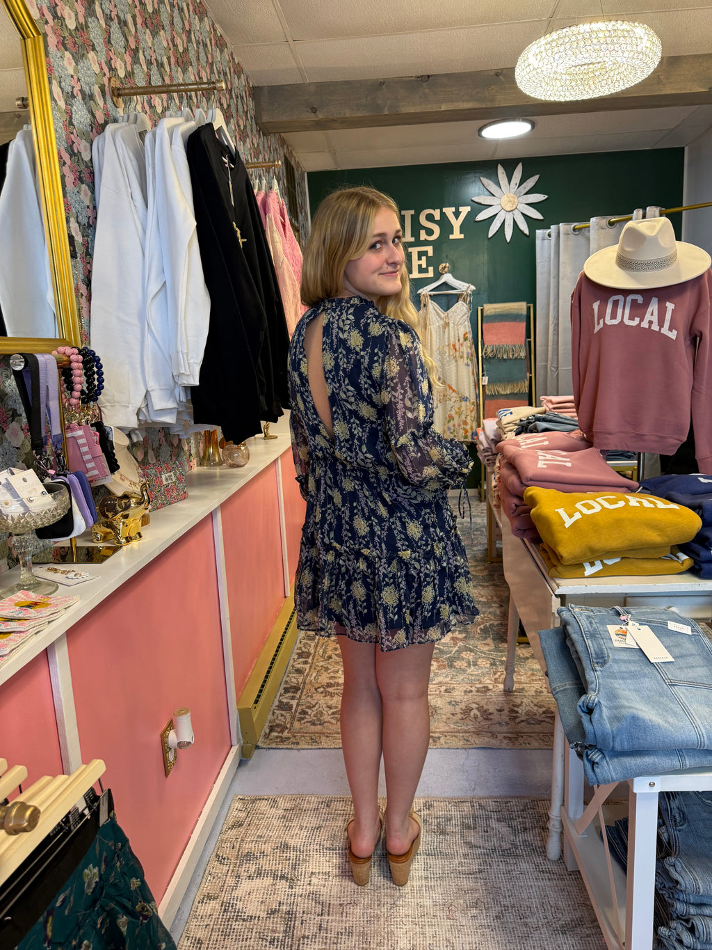 FLORAL TIERED MIDI DRESS