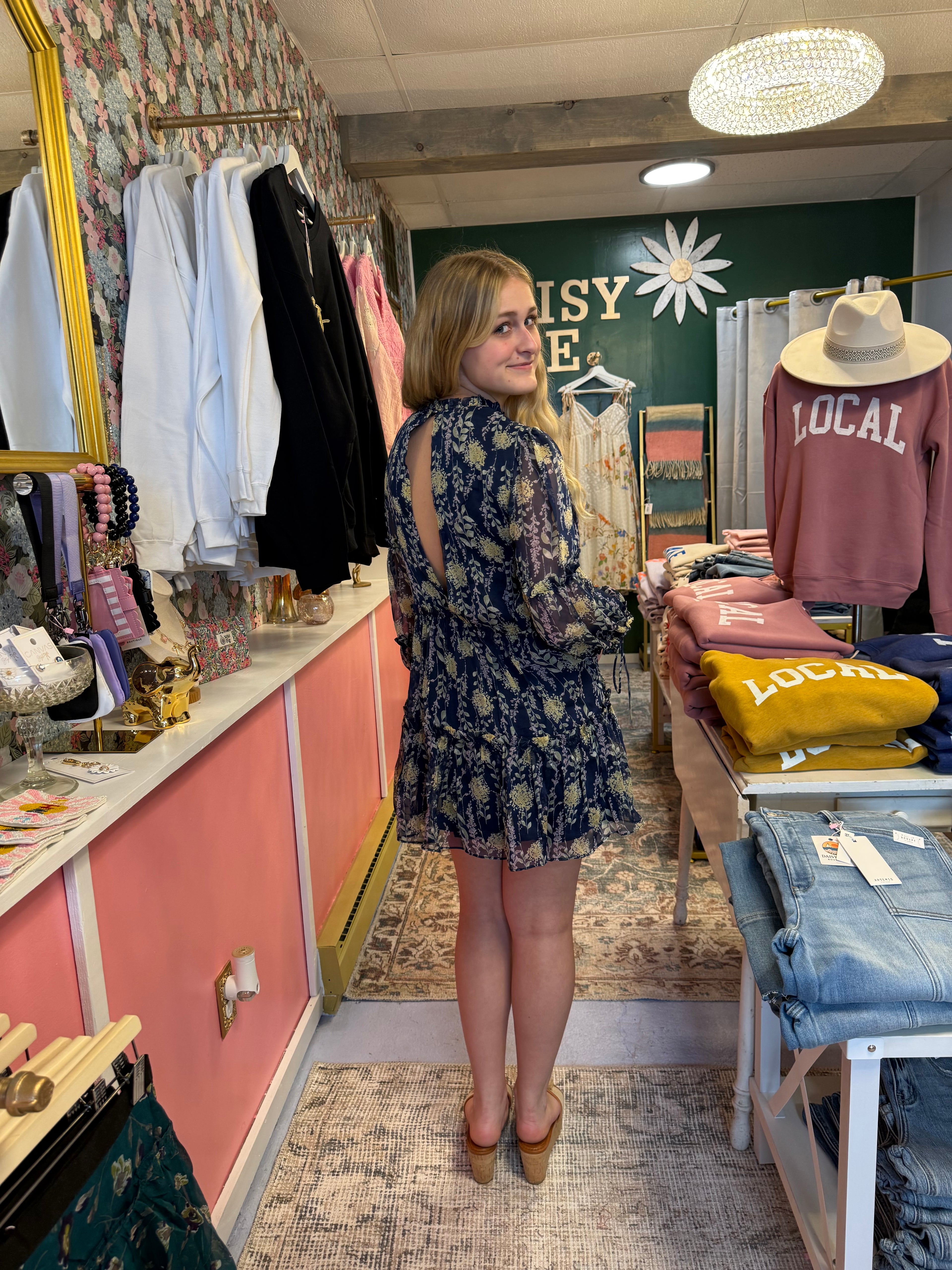 FLORAL TIERED MIDI DRESS