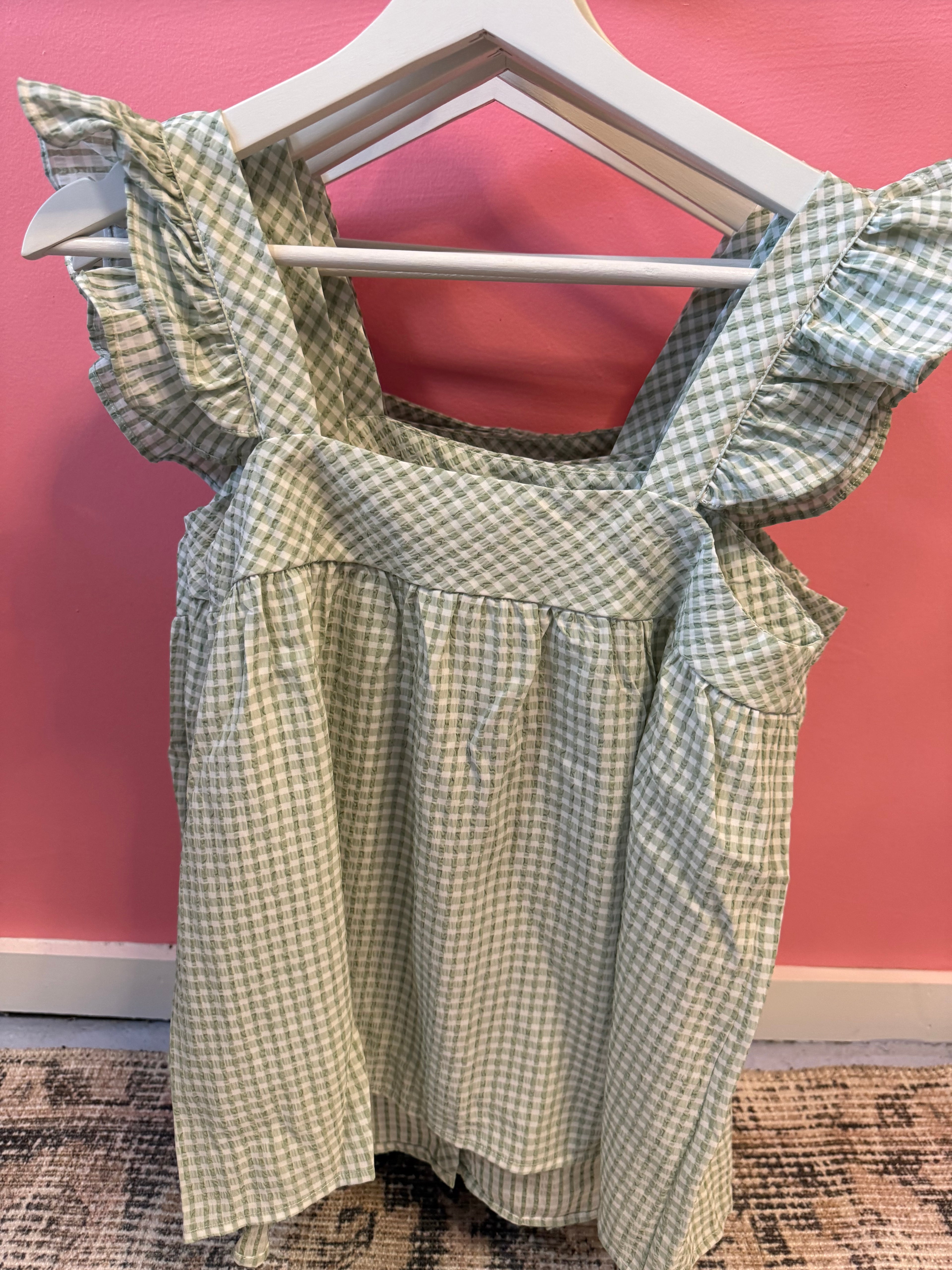 Button Front Ruffle Detail Blouse