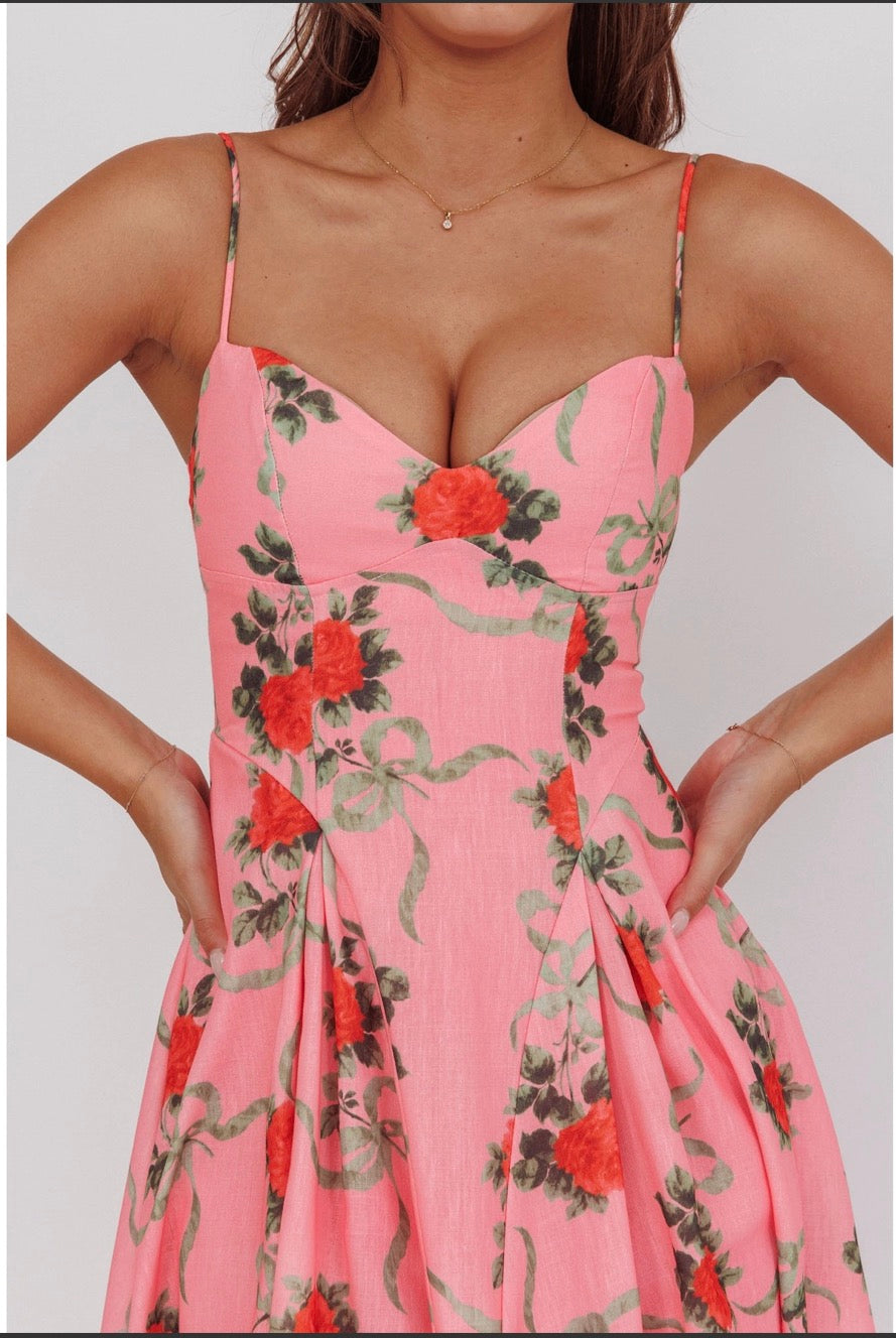 Vibrant Floral Midi Dress