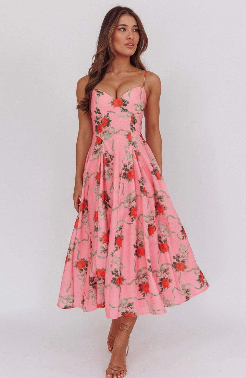 Vibrant Floral Midi Dress