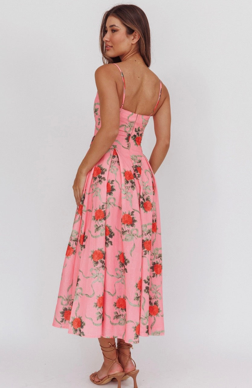 Vibrant Floral Midi Dress