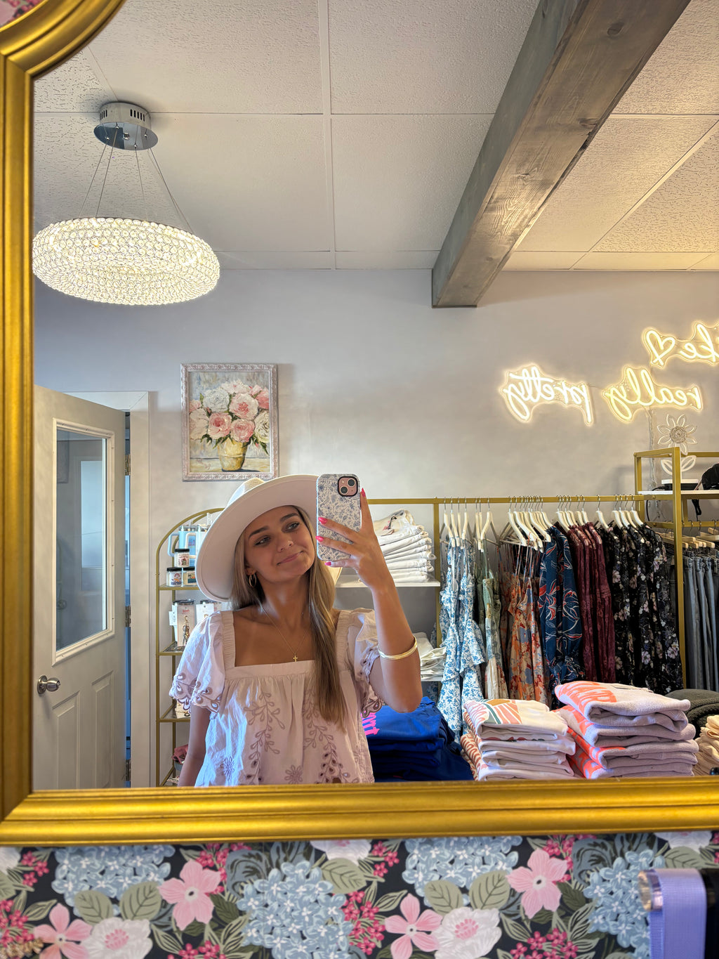 Flower Ribbom Fedora Hat