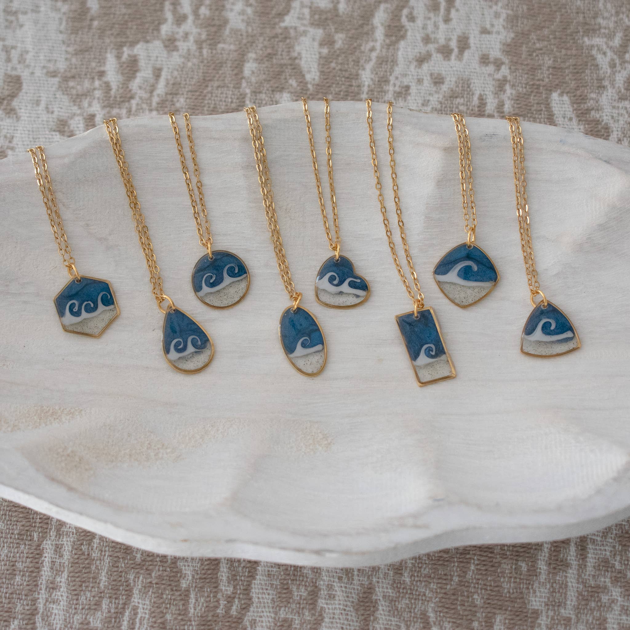 Gold Wave Necklace -Lake Michigan