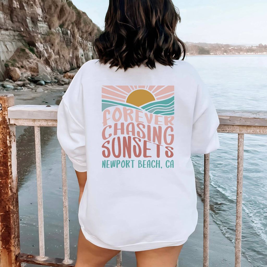 FOREVER CHASING SUNSETS CREWNECK SWEATSHIRT