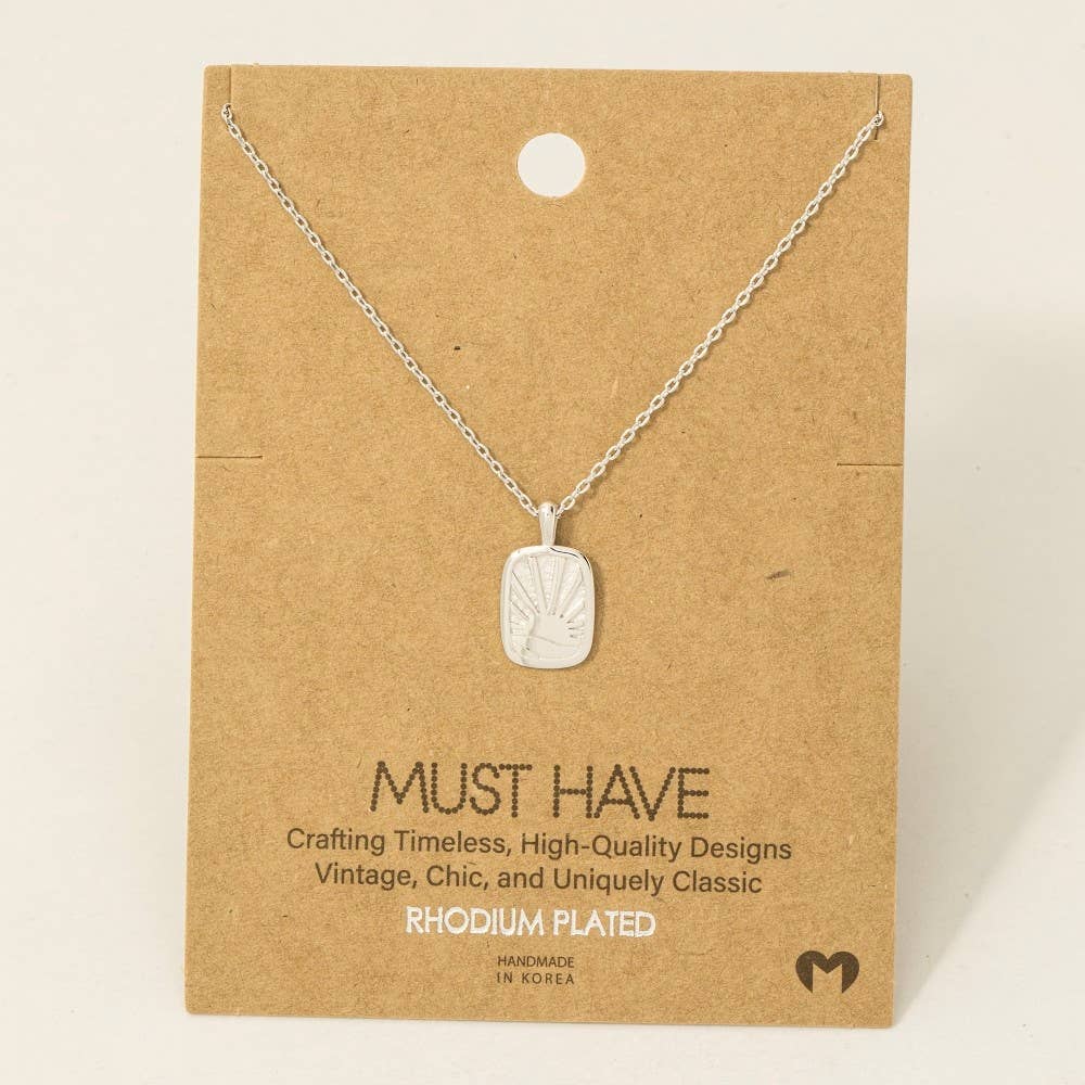 Sun Rise Pendant Necklace- silver
