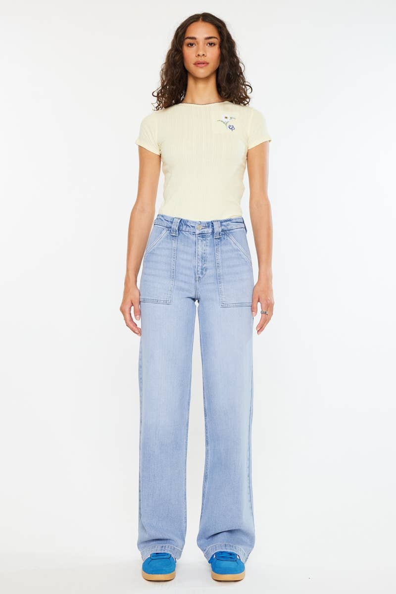 Kan Can- OPEN PACK HIGH RISE WIDE LEG JEANS