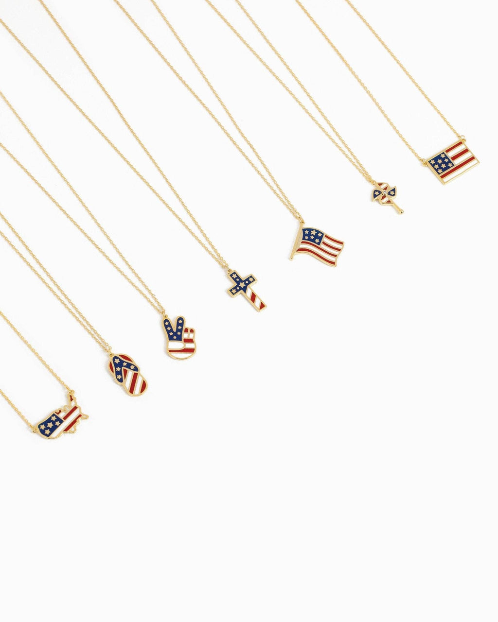 Patriotic American Flag Pendant Necklace